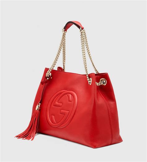 gucci red soho bag|gucci soho leather tote.